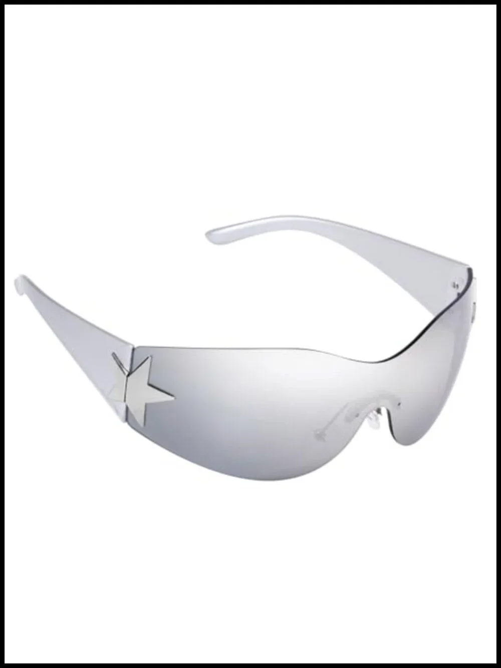 Rimless Y2K Sunglasses Wrap Around Frameless Shield Shades UV Protection